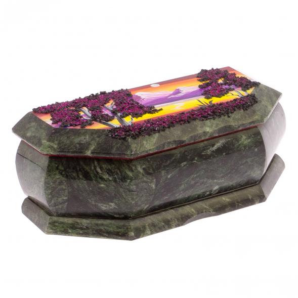 Шкатулка с расписной крышкой &amp;quot;Рассвет&amp;quot; 17х7,5х6 см 125778