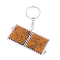 Складное зеркало брелок из змеиной яшмы квадратное