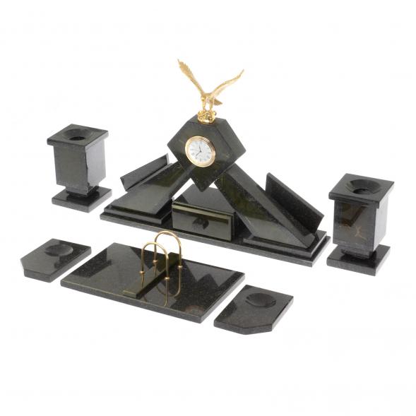 Письменный набор &amp;quot;Орел&amp;quot; из нефрита с настольным ковриком 128325