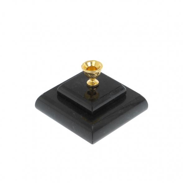 Подсвечник церковный двойной из черного змеевика (d6) 129147