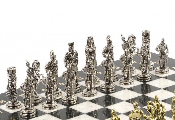 Оригинальные шахматы &amp;quot;Александр Македонский&amp;quot; доска 36х36 см из мрамора 120735