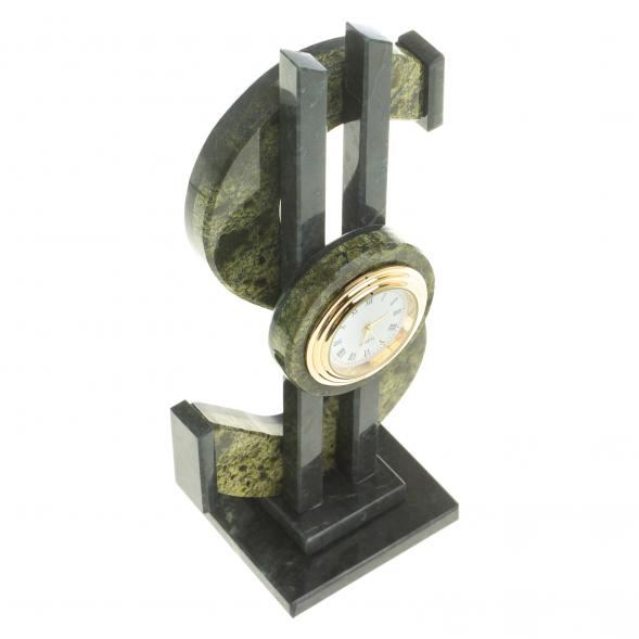 Настольные часы &amp;quot;Доллар&amp;quot; камень змеевик 113074
