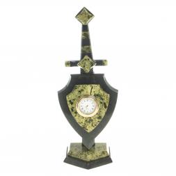 Часы "Щит и меч" малый камень змеевик
