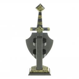 Часы "Щит и меч" малый камень змеевик