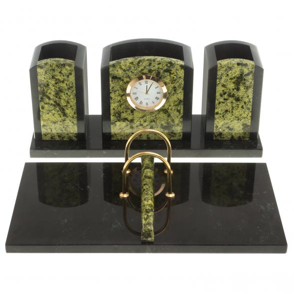 Настольный набор из змеевика &amp;quot;Канцелярский&amp;quot; 124001