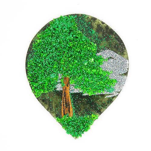 Магнит с рисунком &amp;quot;Капля&amp;quot; малый камень змевик 113958