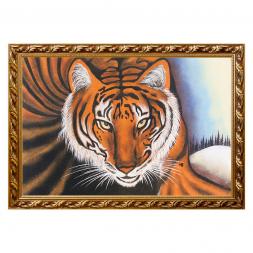 Картина &amp;quot;Тигр&amp;quot; багет 46х66 см, каменная крошка