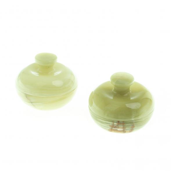 Шкатулка из оникса &amp;quot;Яблоко&amp;quot; зеленая 7,7х7,7х6,2 см (3) 124336