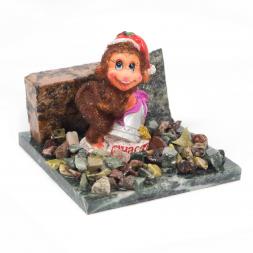 Сувенир &amp;quot;Обезьянка с колокольчиком №4&amp;quot; змеевик