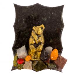 Магнит сувенирный &amp;quot;Медведь стоит&amp;quot; змеевик