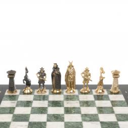 Шахматы из бронзы &amp;quot;Викинги&amp;quot; мрамор змеевик