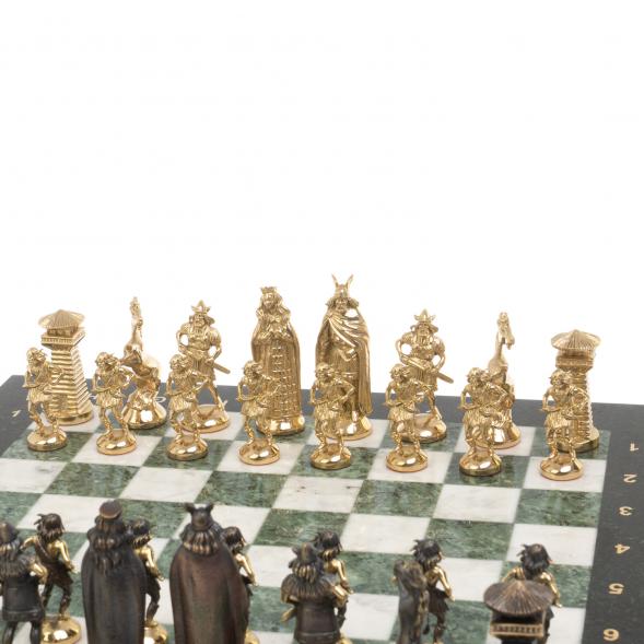Шахматы из бронзы &amp;quot;Викинги&amp;quot; мрамор змеевик 126906