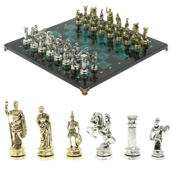 Шахматы &amp;quot;Древний Рим&amp;quot; доска 44х44 см из змеевика 128244