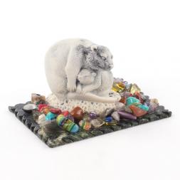 Сувенир &amp;quot;Бобер с бобренком&amp;quot; из мрамолита