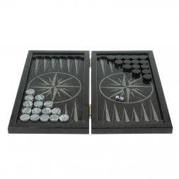 Нарды с гравировкой &amp;quot;Холмы / Роза ветров&amp;quot; камень гранит