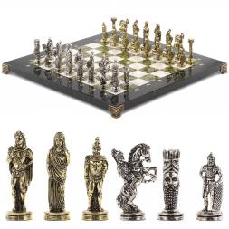 Шахматы декоративные &amp;quot;Александр Македонский&amp;quot; доска 36х36 см мрамор змеевик