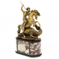 Часы каминные &amp;quot;Георгий Победоносец&amp;quot; из креноида