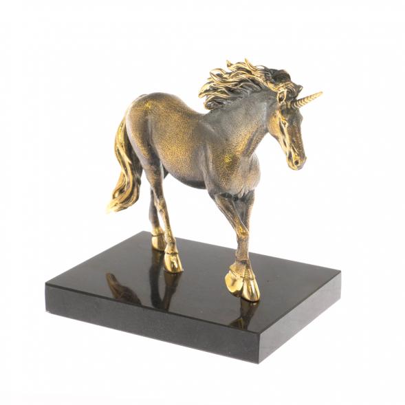 Статуэтка из бронзы &amp;quot;Единорог&amp;quot; камень долерит 129843