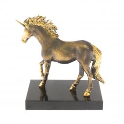 Статуэтка из бронзы &amp;quot;Единорог&amp;quot; камень долерит