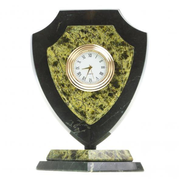 Часы сувенирные &amp;quot;Щит&amp;quot; малый камень змеевик 113076