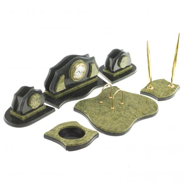 Настольный письменный набор камень змеевик 113438