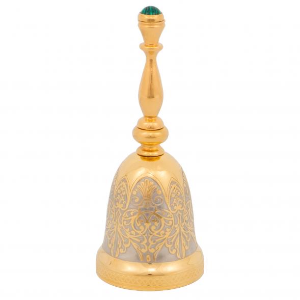 Колокольчик латунный &amp;quot;Малахит&amp;quot; в подарочном футляре Златоуст 113842