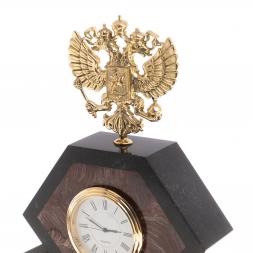 Письменный набор из лемезита &amp;quot;Герб РФ&amp;quot; с лотком для бумаг и ковриком