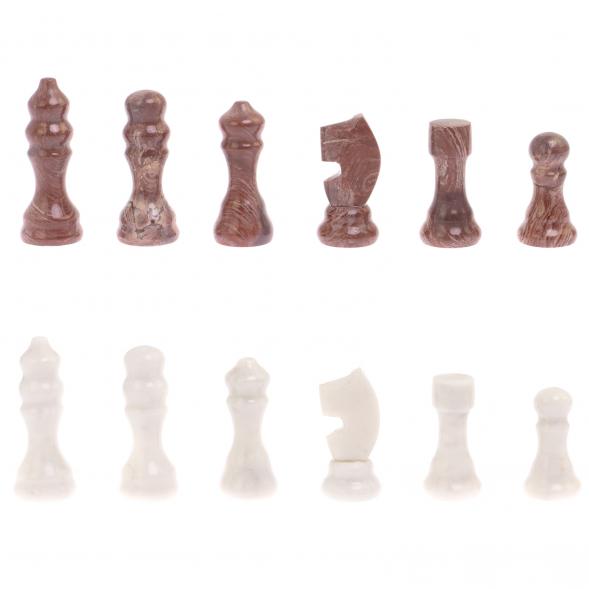 Шахматы с гравировкой &amp;quot;Турнирные&amp;quot; доска 36х36 см лемезит белый мрамор 126143