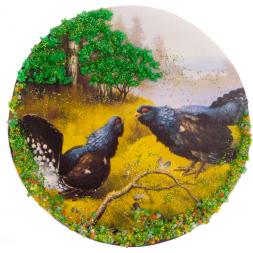 Магнит сувенирный "Глухариный ток" змеевик