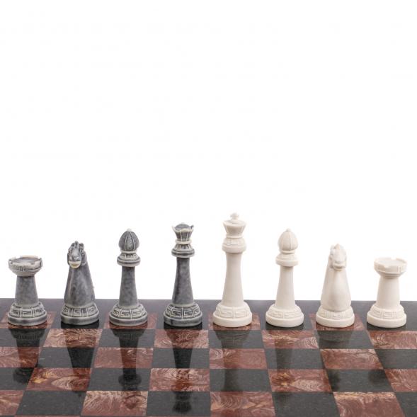 Шахматы &amp;quot;Стаунтон&amp;quot; из мрамолита 44х44 см лемезит / змеевик 126449