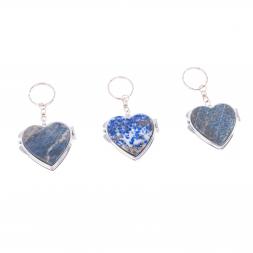 Складное зеркало брелок из афганского лазурита &amp;quot;Сердце&amp;quot;