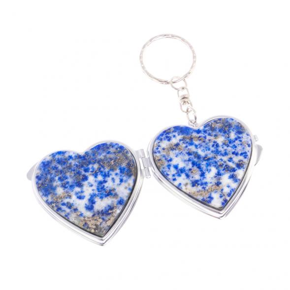 Складное зеркало брелок из афганского лазурита &amp;quot;Сердце&amp;quot; 126608