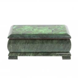 Шкатулка для денег "Купюра" с иллюстрацией под малахит 18х9х8 см