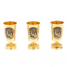 Набор рюмок &amp;quot;Охота на медведя&amp;quot; 100 мл 3 шт Златоуст