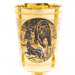 Набор рюмок &amp;quot;Охота на медведя&amp;quot; 100 мл 3 шт Златоуст