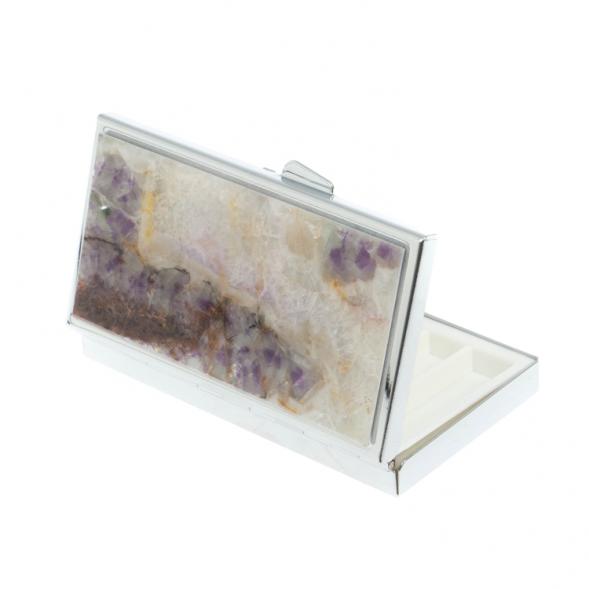 Таблетница на 7 отделений камень флюорит цвет серебро 127779