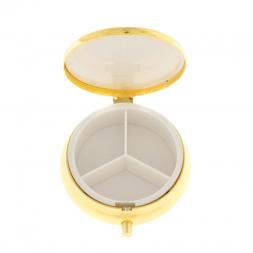 Таблетница на 3 отсека камень жельбертит цвет золото