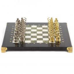 Шахматы &amp;quot;Лучники&amp;quot; доска 28х28 см мрамор змеевик