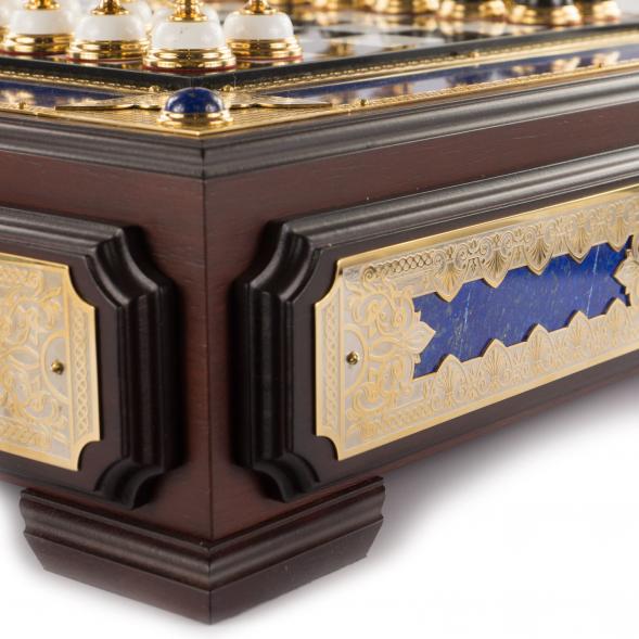 Подарочный набор шахматы и шашки &amp;quot;Царские&amp;quot; из лазурита 121085