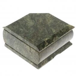 Шкатулка из змеевика с зеркалом 11,5х11х6 см