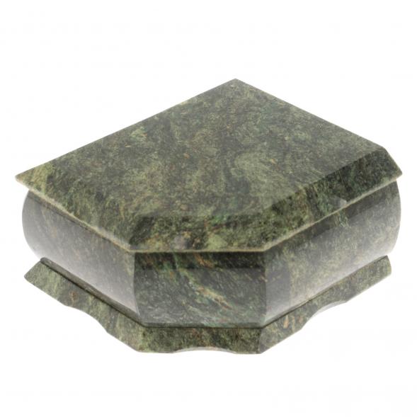 Шкатулка из змеевика с зеркалом 11,5х11х6 см 129576