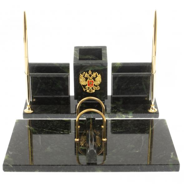 Письменный набор &amp;quot;Менеджер&amp;quot; шабровский змеевик с гербом РФ 129647