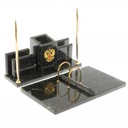 Письменный набор &amp;quot;Менеджер&amp;quot; шабровский змеевик с гербом РФ