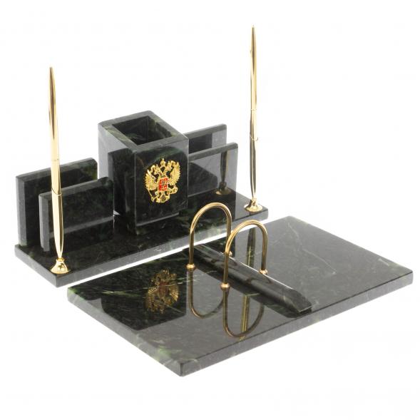 Письменный набор &amp;quot;Менеджер&amp;quot; шабровский змеевик с гербом РФ 129647