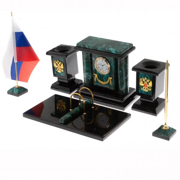 Настольный набор &amp;quot;Премьер&amp;quot; из змеевика 129961