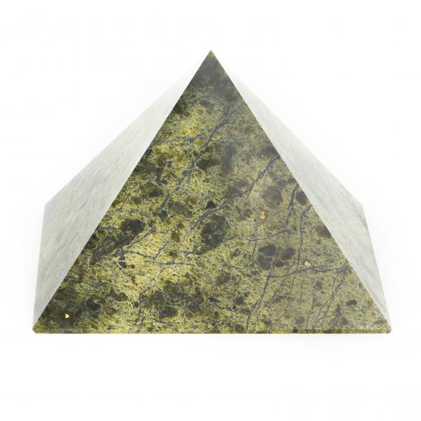 Пирамида 9х9х7 см камень змеевик светлый 122549