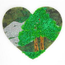 Магнит с рисунком "Сердце" большой змеевик