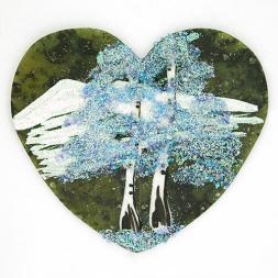 Магнит с рисунком "Сердце" большой змеевик