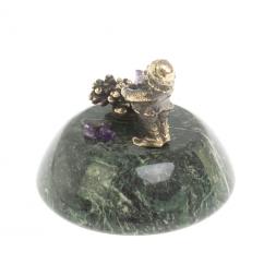 Статуэтка из бронзы на подставке из змеевика  &amp;quot;Гномик&amp;quot;