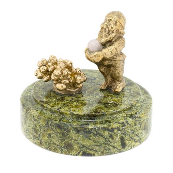 Статуэтка из бронзы на подставке из змеевика  &amp;quot;Гномик&amp;quot; 116169